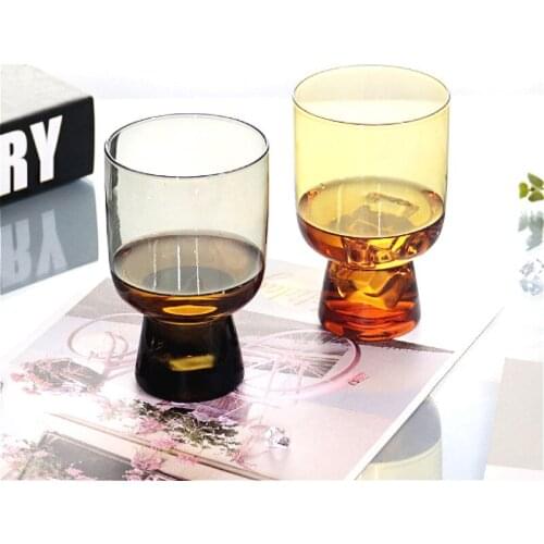 Creative 260ML Retro color Heat resistant milk Glass Transparent Wine bottle cup