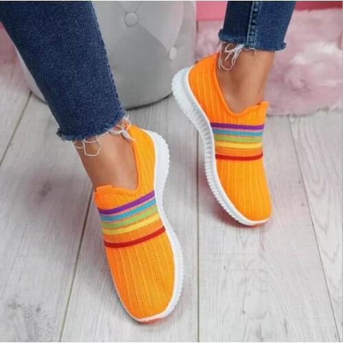 Summer Autumn Fashion Women Casual Sport Sneakers Shoes Female Mesh Slip-on Outdoor Flat Womens Breathable Shoes Plus Size
