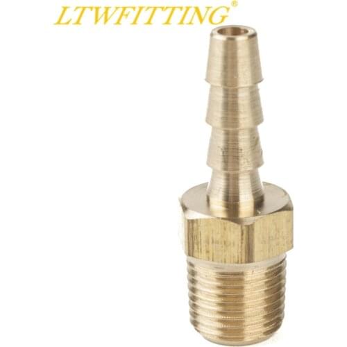LTWFITTING Brass Barb Fitting Coupler 3/16" Hose ID x 1/8" Male NPT Fuel Gas