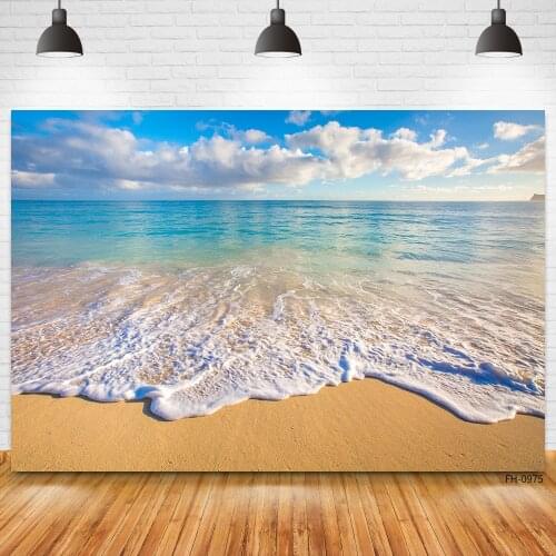 Summer Tropical Backdrop Photography Sea Beach Sand Waves Wedding Party Baby Sky Photographic Backgrounds Photocall Photo Studio