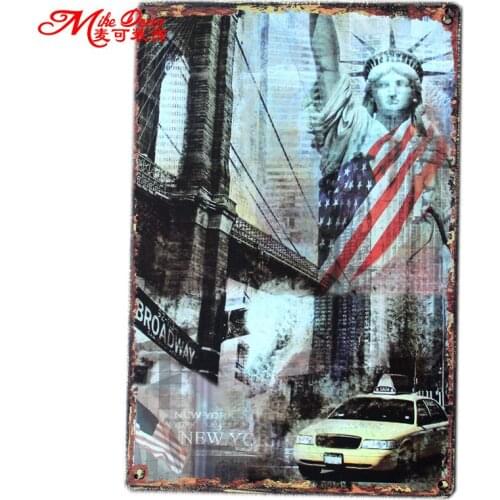 [ Mike86 ] New York Metal signs retro Art wall decor House Cafe Restaurant Vintage iron Paintings B-83 Mix order 20*30 CM