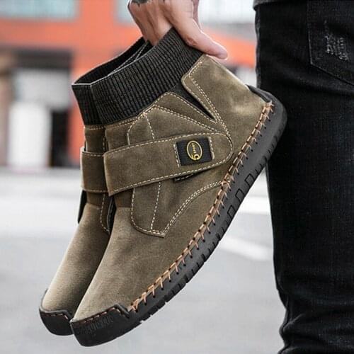 Merkmak 2020 Men Boots New Men Shoes Non-slip Wearable Large Size Casual Shoes Plus Retro Trend Mens Fashion Comfortable Boots