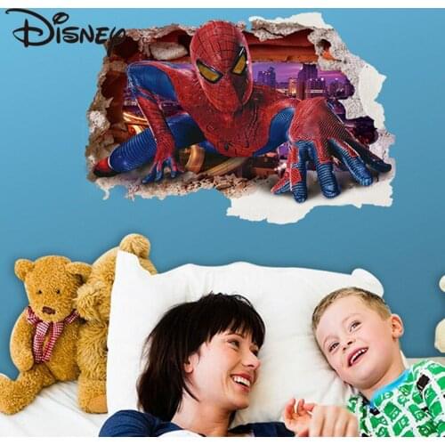 Disney Spiderman Sticker Cartoon Wall Stickers Living Room Childrens Room Bedroom Decoration Wallpaper Wallpaper Self-adhesive