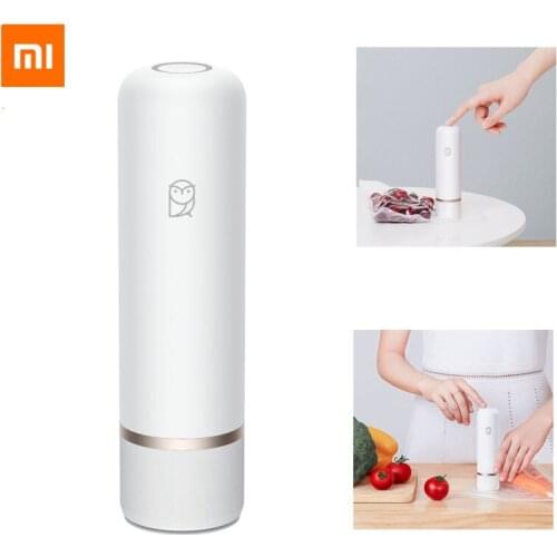 Original Xiaomi Mijia Miaomiaoce Mini Electric USB Air Vacuum Pump 2 Modes 3L/min Food Storage Suction Pump + 9 Compression Bags
