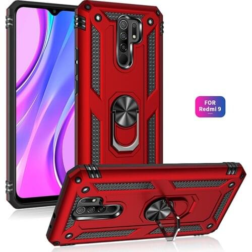 2021 Shockproof Case for Xiaomi Redmi 9 Case Cover Military Armor Drop Protective Ring Holder Magnet Phone Case Redmi 9 Redmi9