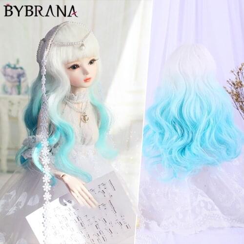 BJD Doll 1/3 1/4 High Temperature Silk Beautiful And Cute Two-Color Gradient Curly Hair