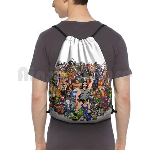 Amiga Game Characters Backpack Drawstring Bags Gym Bag Waterproof Commodore Amiga Amiga 500 Game Computer Games Character