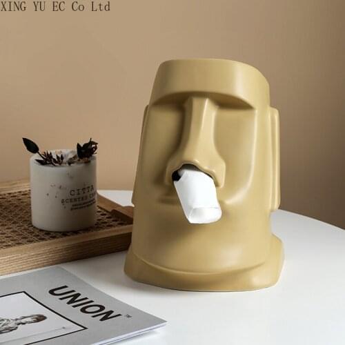Creative Stone Statue Napkin Tissue Box Living Room Coffee Table Household Pumping Box Simple Multifunctional Bedroom Decoration