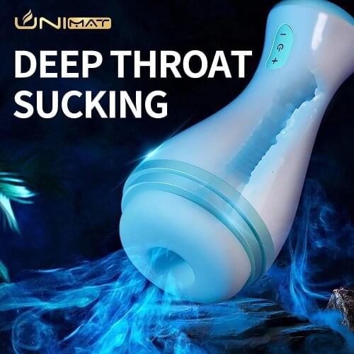 UNIMAT Electric Male Masturbator Real Sucking Male Masturbator Blowjob Deep Throat Automatic Masturbation Cup Oral Sex Toys New