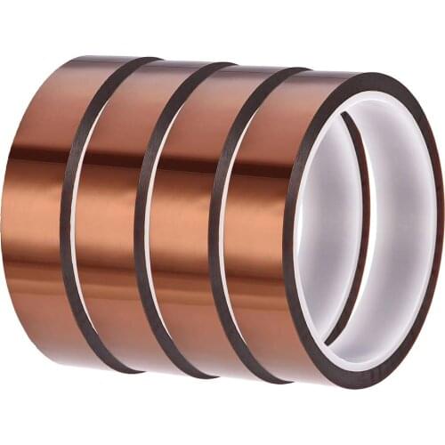 Uxcell 4pcs 180C-200C High Temp Tape 25/32 Inch x 98ft Heat Resistant Polyimide Tape for Protecting Circuit Board