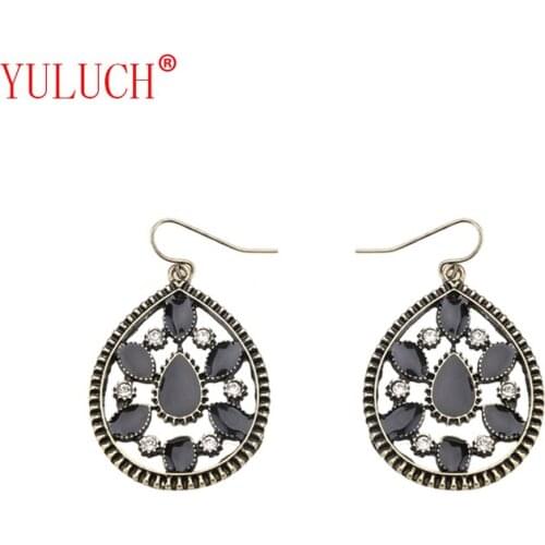 YULUCH 2018 Retro style does not fade personality fashion woman earrings alloy black cats eye jewelry earrings party gifts