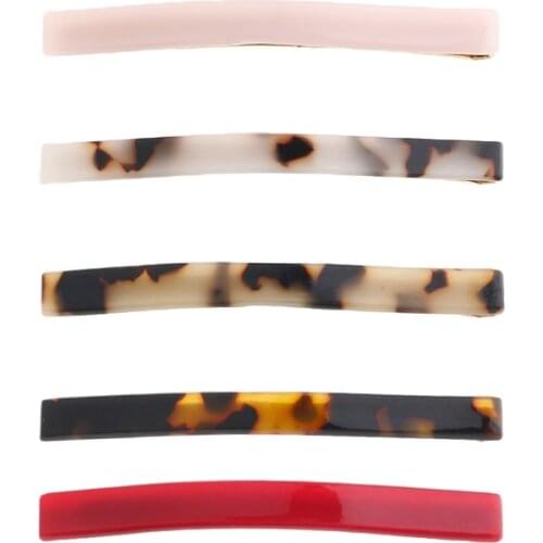 Mi Dairy Brand hot sale five colors barrettes acetic acid alligator clips Geometric simplicity hairpin headwear