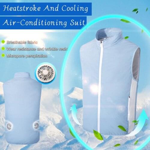 Summer Air Conditioning Clothing Fan Cooling Vest USB Charging Waistcoat Welding Cooling Outdoor Cooling Clothing Vest