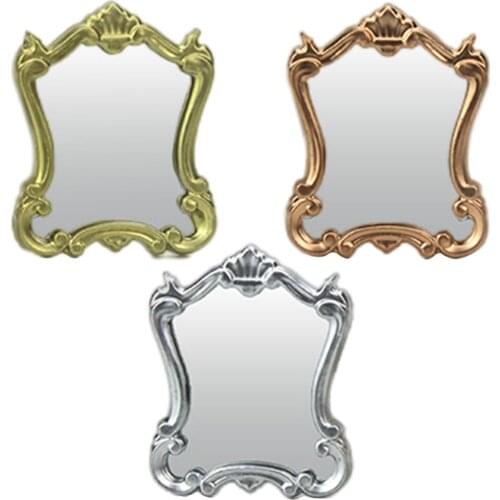 1:12 Dollhouse Miniature Mirror Frame Doll House Decor Miniature Bathroom Furniture Model for Kids