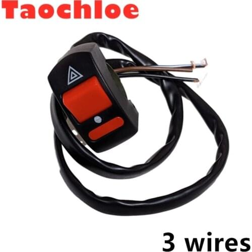 10X 3wires Universal Handlebar Motorcycle Accident Hazard Light Switch ON/OFF triangle Button for motorcycle headlights lamps