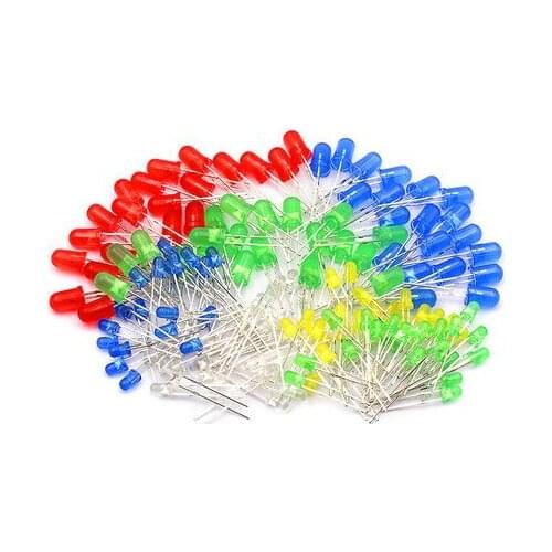 1000pcs 5mm LED diode Light Assorted Kit DIY LEDs Set White Yellow Red Green Blue