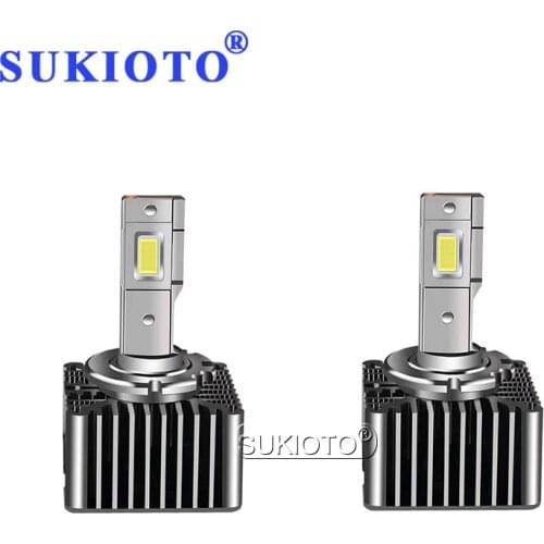 SUKIOTO 2PCS High Bright LED Canbus D1S D2S D2R D3S D4S D4R Car Headlight Bulb 70W 8600LM White D5S D8S Auto LED Headlamp Light