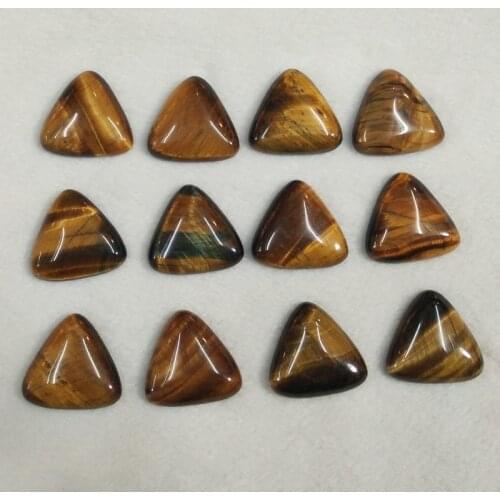 2016 fashion natural tiger eye stone triangle cab cabochon beads for jewelry Accessories 25mm wholesale 12pcs/lot free shipping