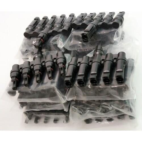 50 Pairs x 5T Connector male and female, 5 in 1 T Branch Solar Panel Connector used for Solar module parallel connection