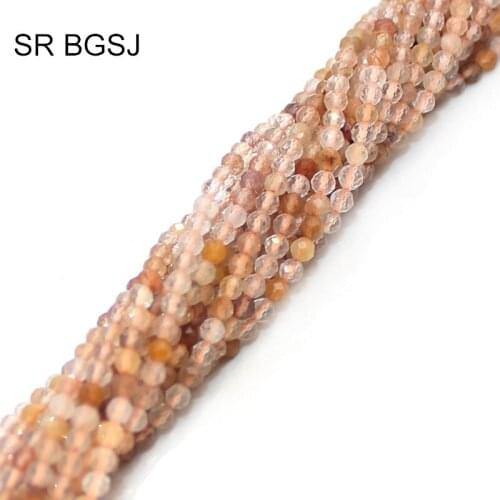 Free Shipping 2mm Round Faceted Rutilated Quartz Gems Stone Jewelry Making Seed Beads Strand 15"