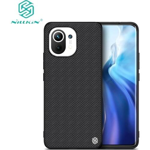 For Xiaomi Mi 11 Case 3D Textured Weaving Nylon Fiber Protective PC Back Cover for Mi 11 Shell NILLKIN