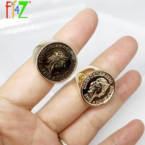 F.J4Z New 2019 Brand Designer Women Rings Coin Top Finger Rings Vintage Ladies Hand Jewelry Gifts anillos de mujeres Dropship
