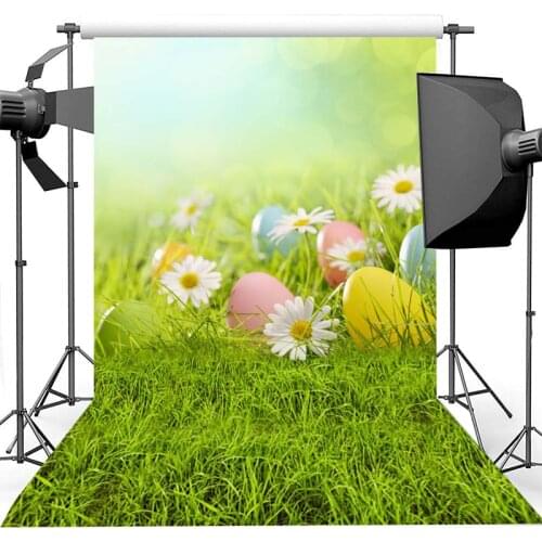 Easter Eggs Backdrop Spring Green Grass Children Backgrounds for Photo Studio Flowers Newborn Baby Kids Photography Backdrops