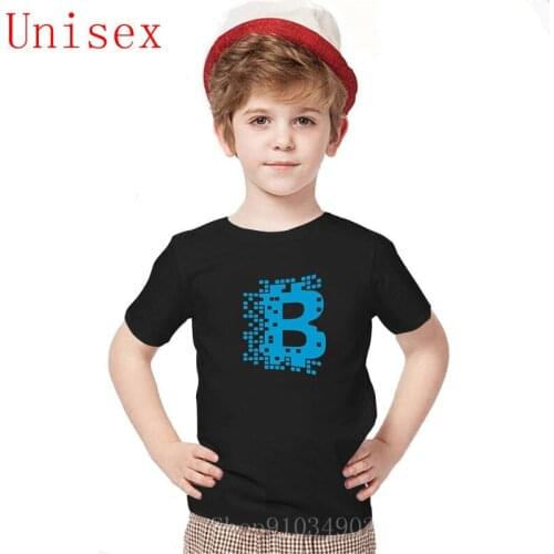 Bitcoin T shirt children Cryptocurrency Blockchain T Shirt kids Design Short Sleeve Fashion customized tops for girl boy clothes