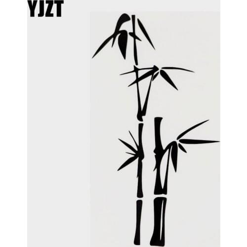 YJZT 9CM×16.5CM Personality Bamboo Vinyl Car Window Sticker Decal Black/Silver 18B-0078