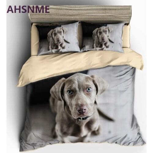 AHSNME Grey Dog Bedding set Dog Quilt Cover High-definition Print Home Textiles Multi-Country Size Adaptation US/EU/AU/RU