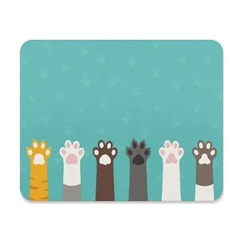 Dog Paw Prints Mouse Pad Smooth Surface Gaming Pad Thick Non-Slip Rubber Base Colorful Cute Design Art Artist Painting