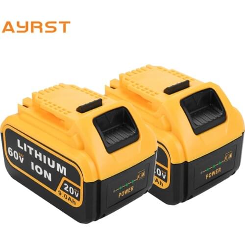 9.0Ah 20V/60V Max Lithium-ion Replacement Rechargeable Battery Compatible with For DEWALT DCB606 Power Tool Batteries 9000mAh