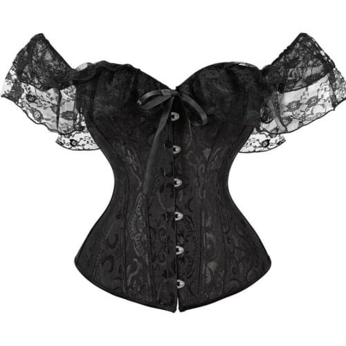 2021 New Women Short Sleeve Corset White Black Color Tie-up Boat Neck Close-fitting Crop Tops Cropped Wedding Dress Bone