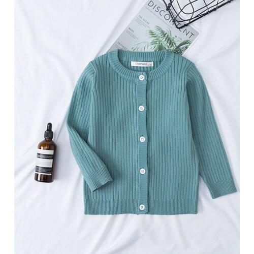 2020 Autumn New Solid Color Pit Strip Coat Casual Baby Boys Sweater Toddler Girls Thin Section Tops Children Clothing 1-8 Years