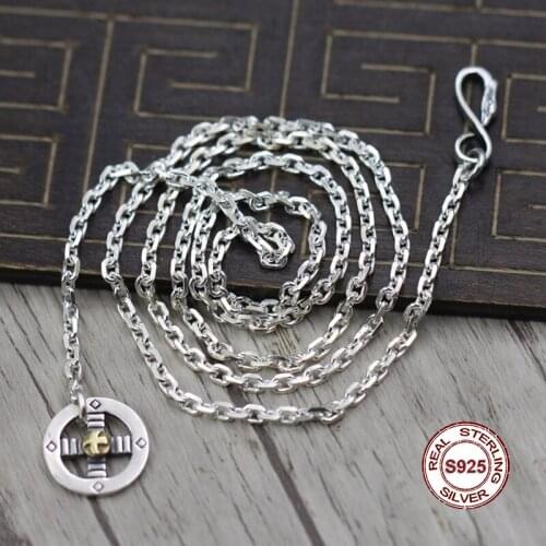 S925 Sterling Silver Necklace Indian style retro cruciform hawk hook Personality classic feather series Send a gift to love