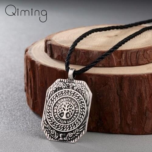 Retro Tree Necklace women Female fashion Men Jewelry Valknut Vikings Amulet pendant Necklace Legendary Daily Tree of Life Gift