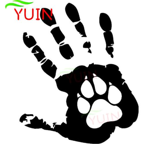 The Palm Dog Funny Cars India Offbeat Fashion Styling Car Sticker Auto Accessories PVC Decoration Cover Scratch Waterproof Decal