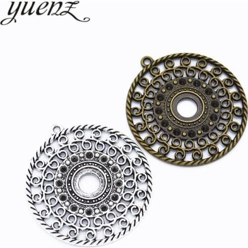 YuenZ 3pcs Antique Silver color Round Charm Pendants for Bracelet necklace Jewelry Accessories Diy Jewelry Making 44*41mm B156
