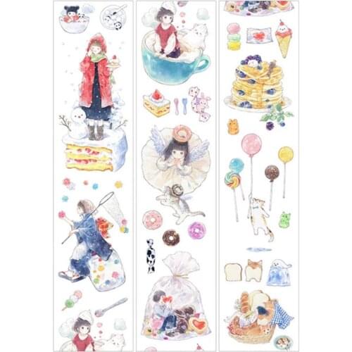 Lovely Dreamy Candy Girl Washi Tape for Card Making Bullet Journal DIY Scrapbooking Decorative Sticker