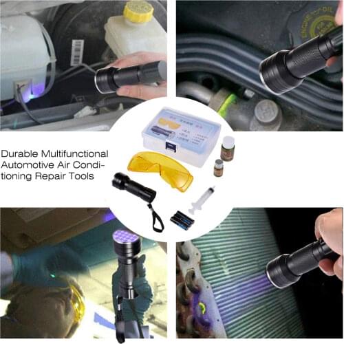 Durable Multifunctional Automobile Air Conditioner Fluorescent Leak Detector Set LED UV Protective Glasses Set
