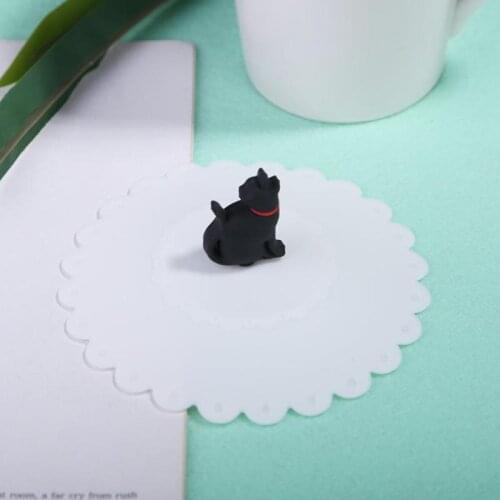 Cute Animal Cartoon Silicone Cup Cover Water Drinking Cup Lid Bowl Cover Cup Seals for Glass Mugs Heat-resistant Reusable