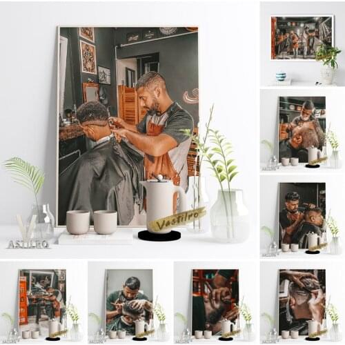 Barbershop Wall Art Print Poster Hairdresser Gift Hair Style Design Canvas Painting Barber Shop Home Decor Vintage Bar Pub Club