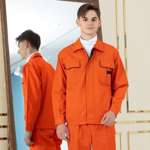 Welding Suit Men Women Working Clothing Long-sleeves Wear-resistant Coverall Suit Loose Mechanical Auto Repair Workshop Uniforms