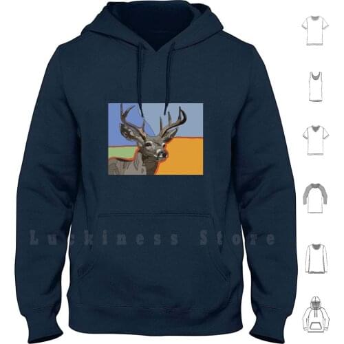 Deer Totem Spirit Hoodie Long Sleeve Totem Animal Spirit Spiritual Colorful Nature Spirituality New Age Deer
