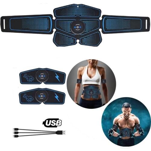 USB Rechargable EMS Training Gear Muscles Electrostimulator Toner Gym Abdominal Muscle Stimulator Trainer Electro Muscle Fitness