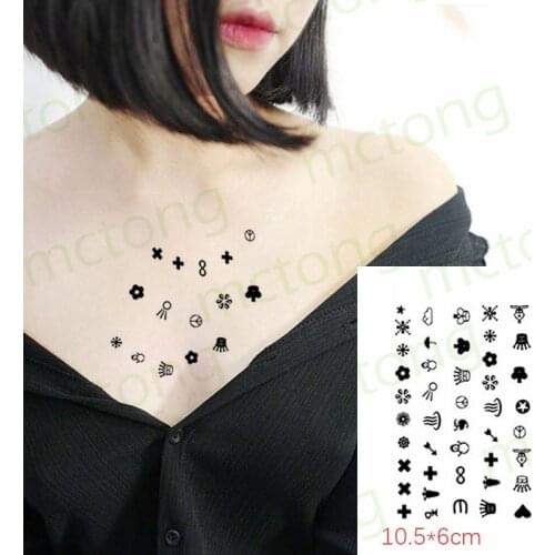 Waterproof Temporary Tattoo Stickers Elements Crown Cross Flower Heart Body Art Makeup Fake Tatto Flash Tatoo For Men Women