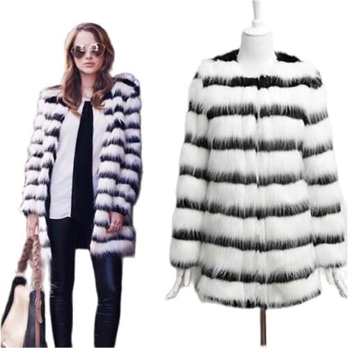 S-6XL Europe and United States New Fashion High imitation Fox fur fur coat Womens Clothing long Faux Fur Coat