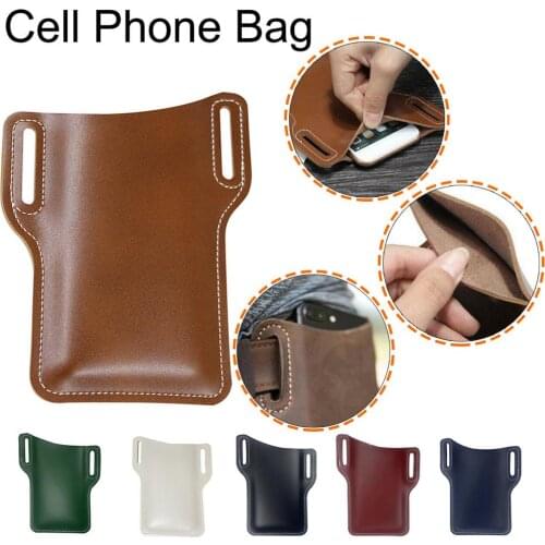 1pc Suitable For Iphone Mobile Phone Bag Leather PU Purse Case Outdoor Tool Belt Bag For Men Unisex Sport Running Storage Bag