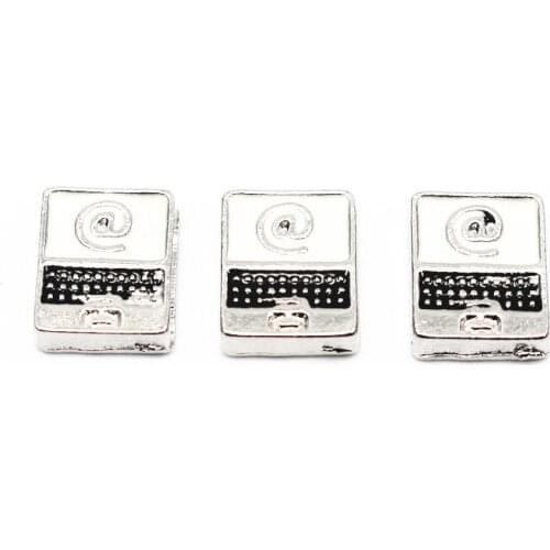 Hot selling 10pcs/lot silver computers floating charms living glass floating pendant lockets charms