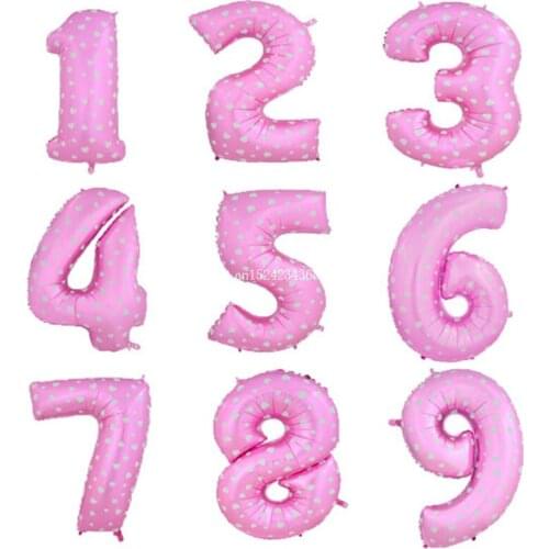 100pcs 40 inch Helium Foil Balloons Blue Pink Large Size 0-9 Number Balloon Birthday Wedding Party Decoration Globos